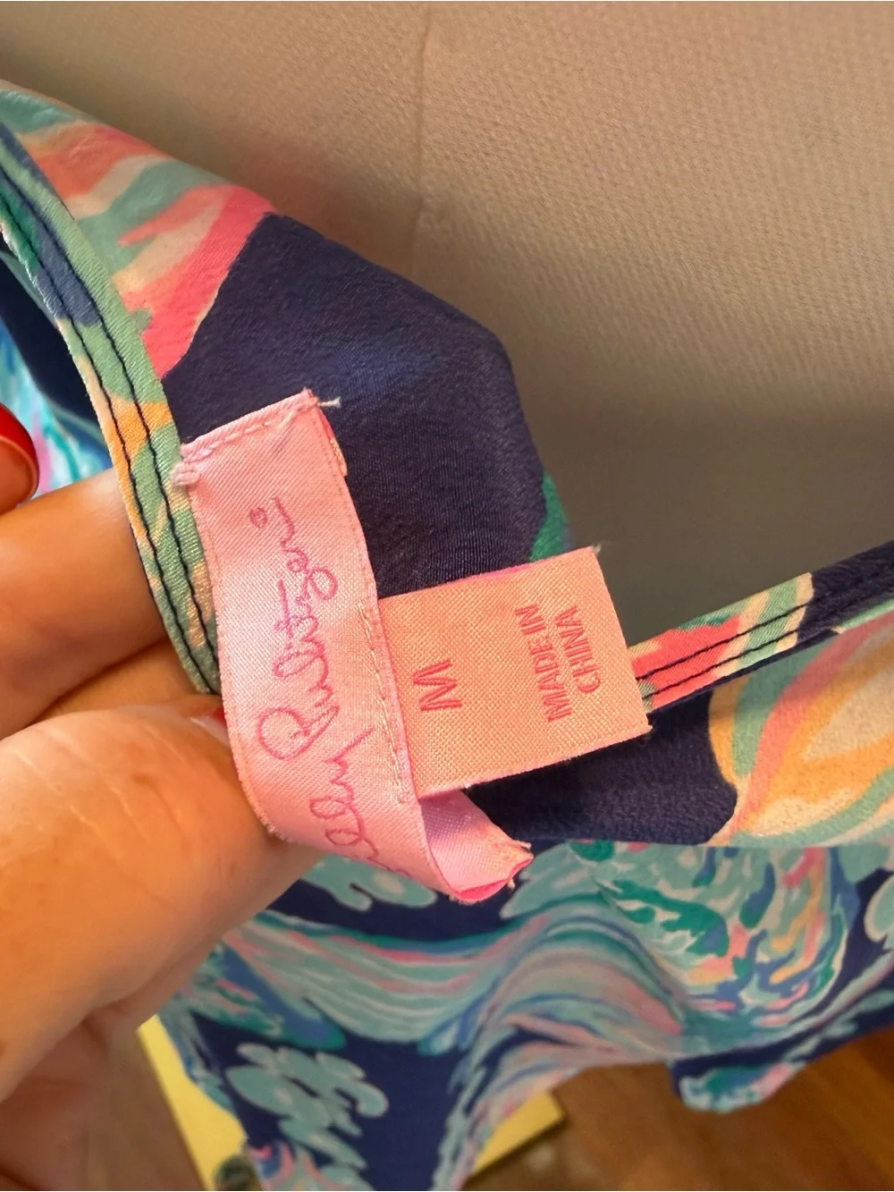 Lilly Pulitzer Navy Tank with Coral, Teal & Seafoam Print